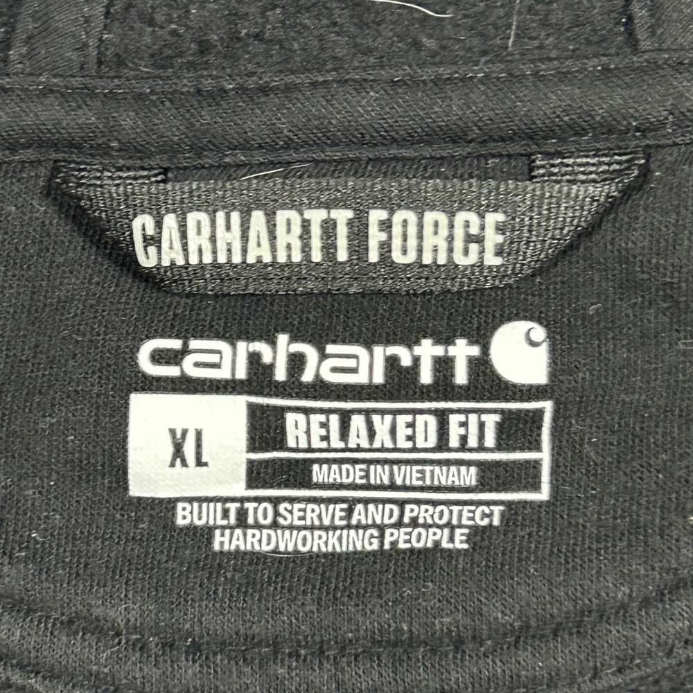 Carhartt Force Full Zip Hoodie Mens XL Black Relaxed Fit TS5655-M Sweatshirt - Picture 5 of 6